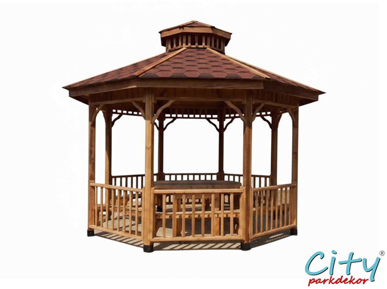 08-70155 Ahşap Sekizgen Gazebo 300(L)x300(W)