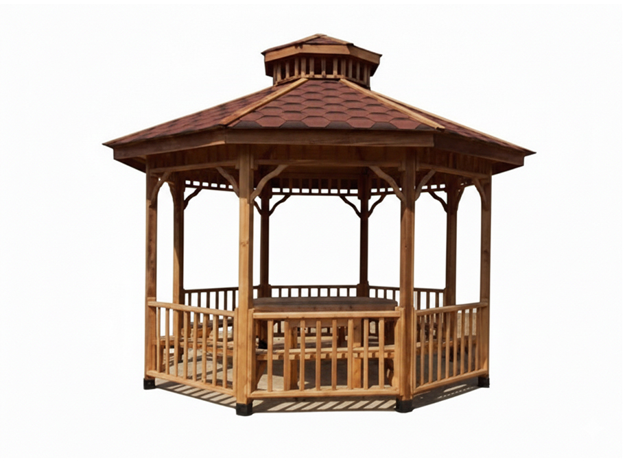 08-70155 Ahşap Sekizgen Gazebo 300(L)x300(W)