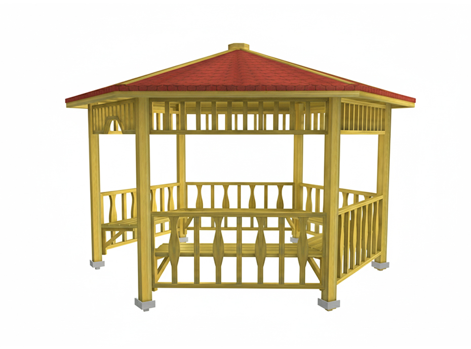 07 - 70140 Ahşap Kamelya Altıgen 300(L)x300(W)x290(H)