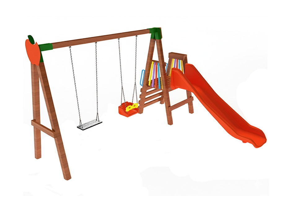 10 - 30672 İkili Salıncaklı Kaydırak Seti