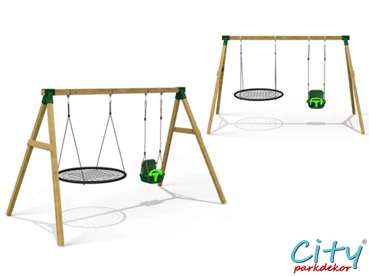 05 - 30615 - Ekonomik Ahşap Kuluçka Salıncak Seti İkili