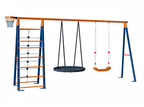 07 - 30718 - Metal Tırmanmalı Bahçe Çocuk ve Bebek Salıncak Seti