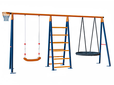 08 - 30719-Metal Tırmanmalı Bahçe Çocuk ve Bebek Salıncak Seti