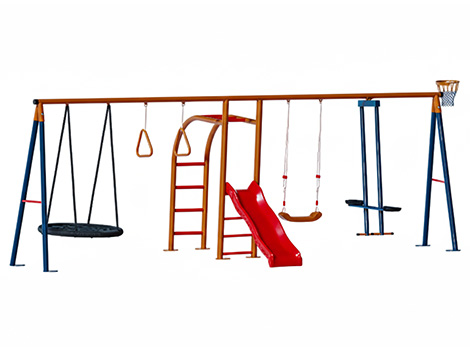 11-30724-Barfiks Tırmanmalı Çoklu Bahçe Kaydırak Salıncak Seti