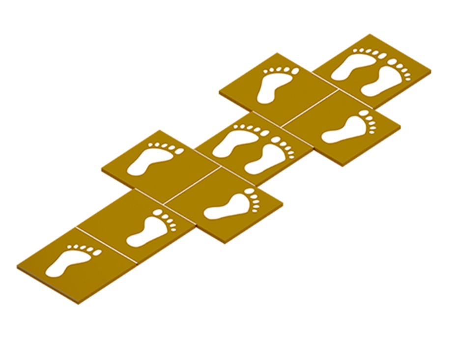 05-61500 Adımlı Seksek Oyun Takımı 8'Lİ (40x40x2cm Bordo-Sarı-Siyah-Yeşil ve Beyaz)