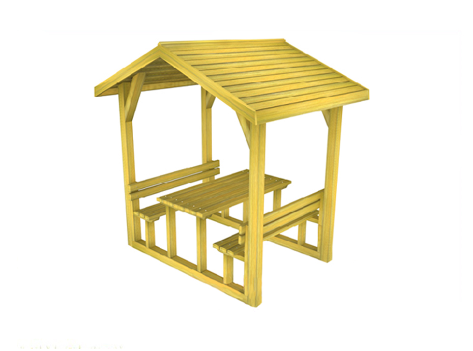 05 - 70410 Çatılı Piknik Masası (Ahşap) 210(L)x195(W)x250(H)