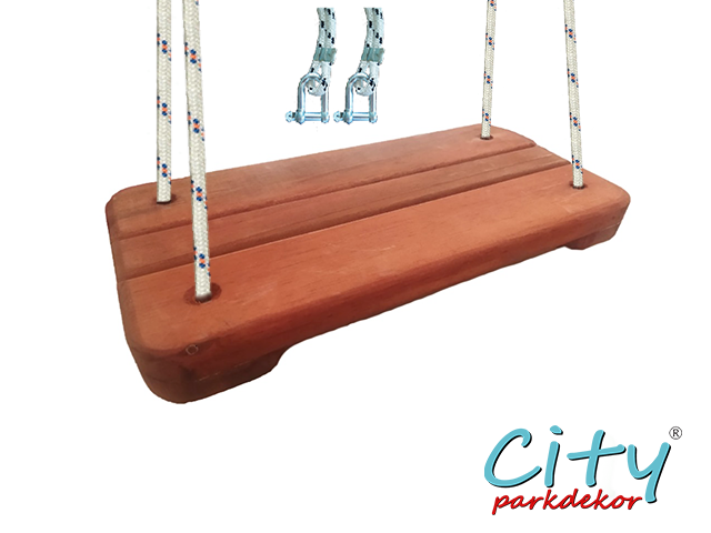 01 - Doğal Ahşap Park Salıncak Oturağı (Halatlı) - Çocuklar için