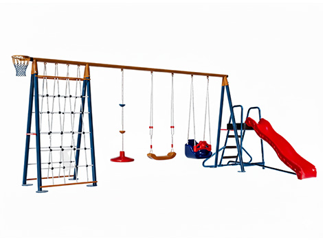 10-30723- İp Tırmanmalı Çoklu Bahçe Kaydırak Salıncak Seti