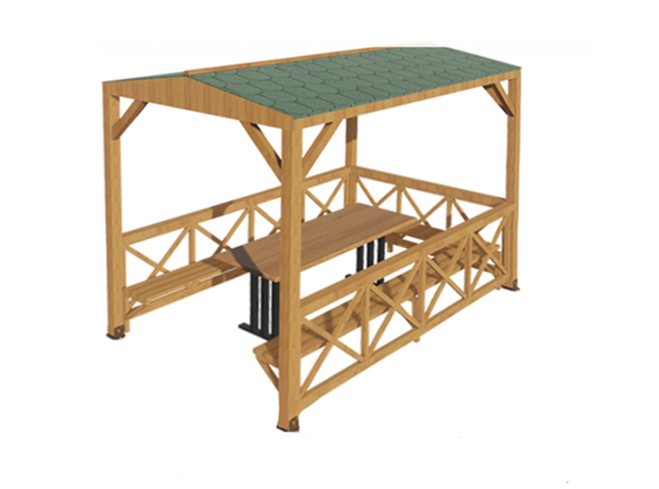 01 - 70107 Ahşap Ekonomik Mini Gazebo 200(L)x300(W)x250(H)