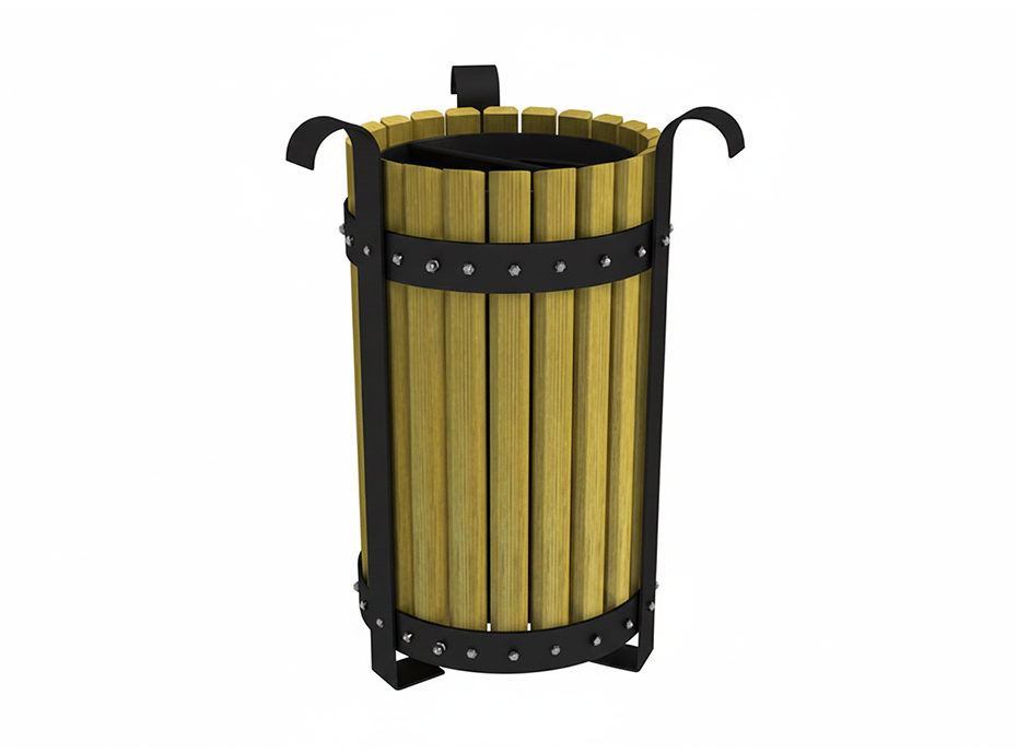 07-70910 Dış Mekan Ahşap Çöp Kovası 35(W)x57(H)