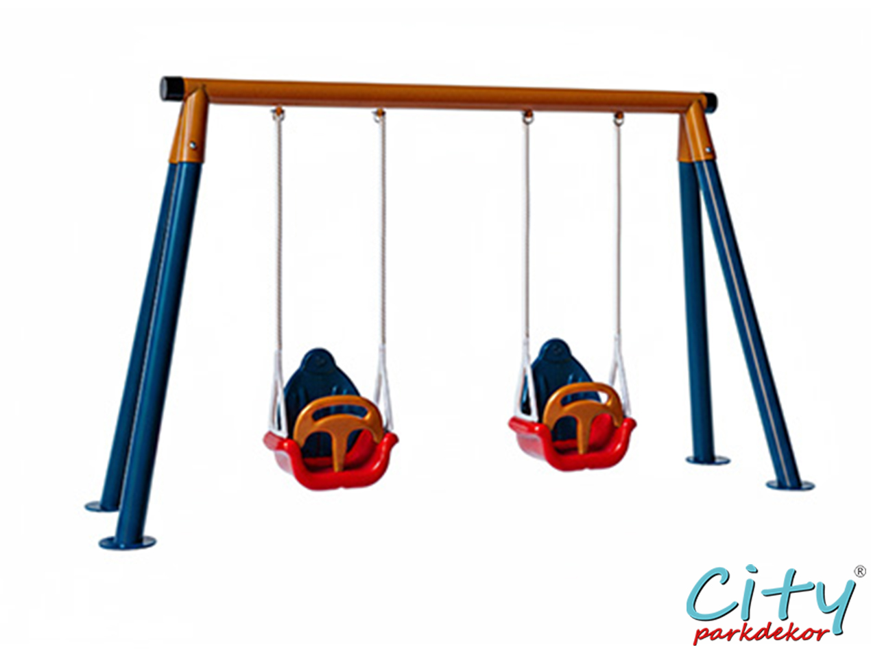 03 - 30713 - Metal Kaydıraklı Bahçe Salıncak Seti