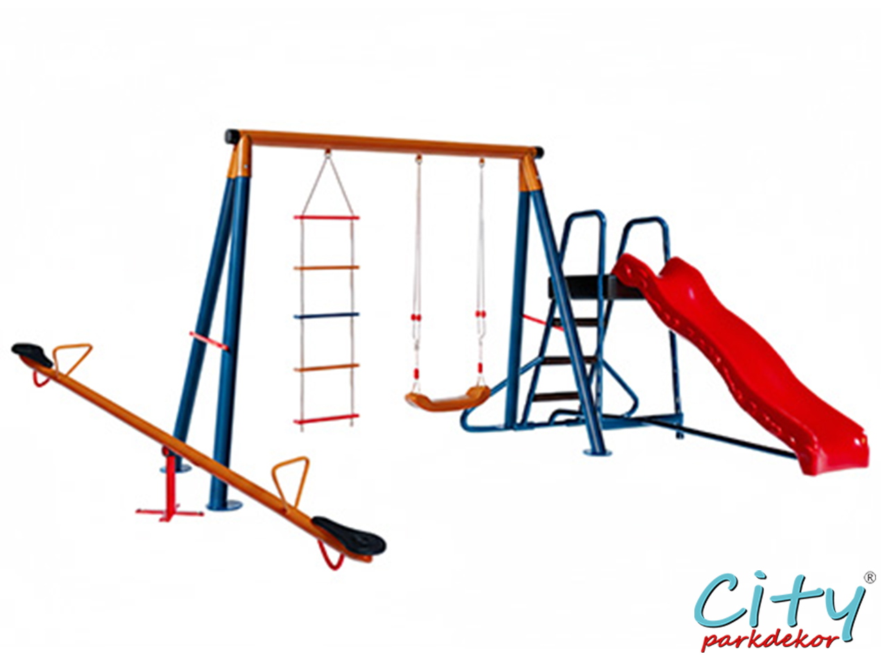 09-30722-Çok Aktiviteli Kaydıraklı Bahçe Salıncak Seti