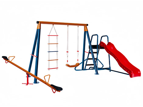 09-30722-Çok Aktiviteli Kaydıraklı Bahçe Salıncak Seti