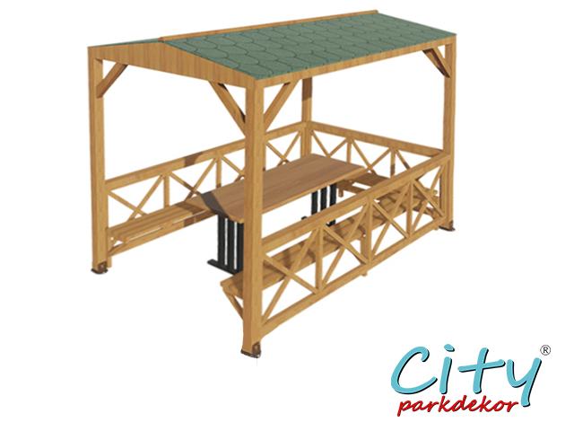 01 - 70107 Ahşap Ekonomik Mini Gazebo 200(L)x300(W)x250(H)