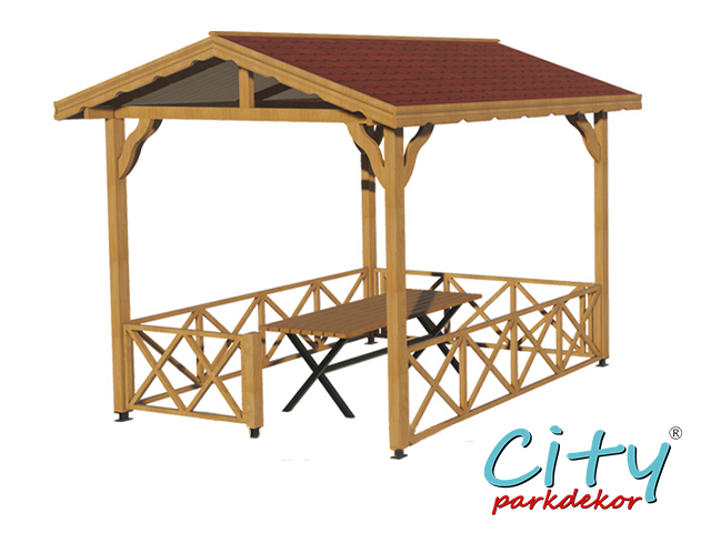 02 - 70119 Ahşap Ekonomik Mini Gazebo 250(L)x300(W)x310(H)