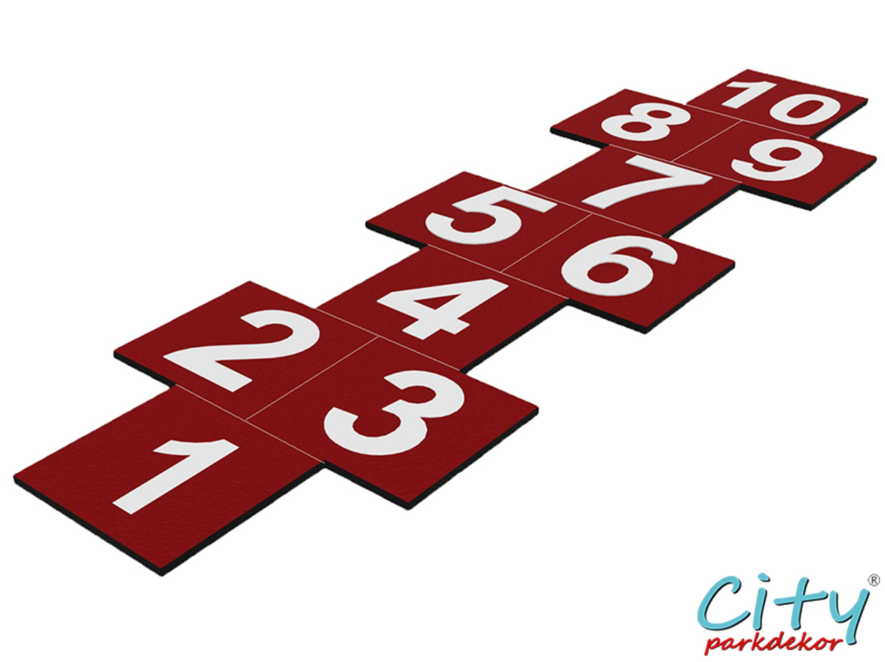 04-61500 Rakam Seksek Oyun Takımı 10'LU (40x40x2cm Bordo-Sarı-Siyah-yeşil ve Beyaz)