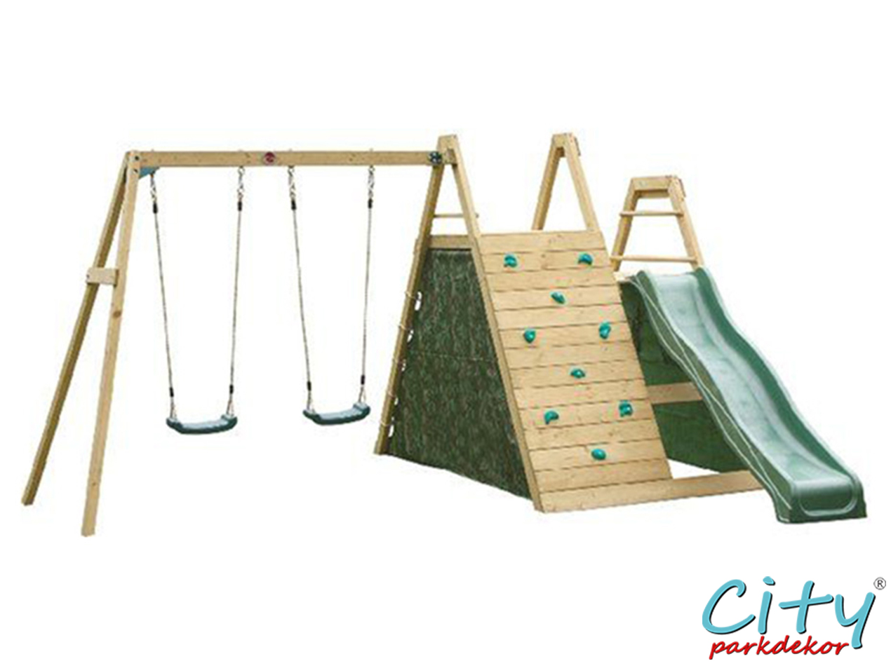 14 - 30677 Tırmanmalı Kaydıraklı İkili Salıncaklı Set