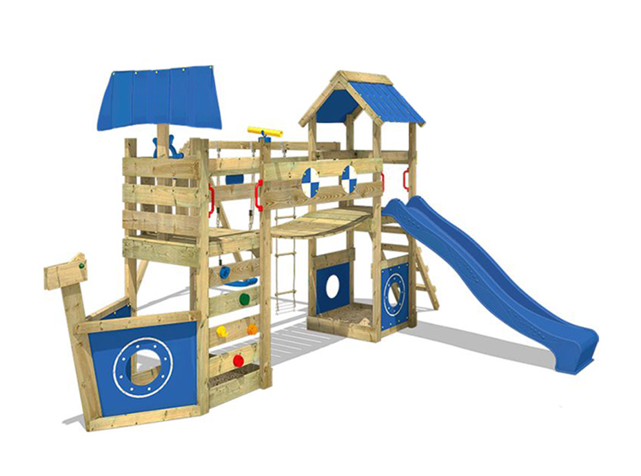 20 - 30692 Ahşap Kaydıraklı Tırmanmalı Oyun Evi